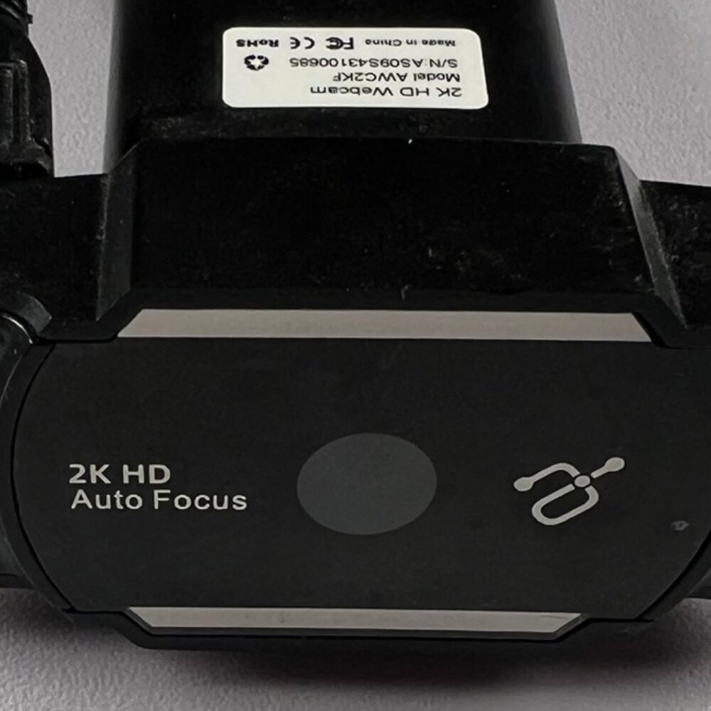 Aluratek 2K HD Webcam with Dual Stereo Noise Cancelling Mics